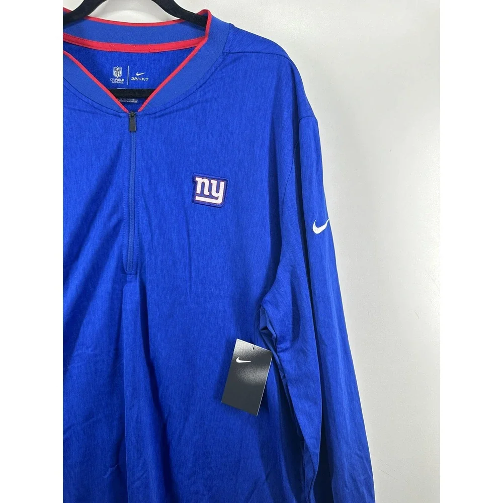 Nike New York Giants NFL Dri-FIT Quarter Zip Pullover Blue Mens XXL 906831-495